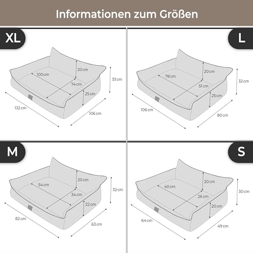 Bjird Hundebett - Hundekorb für kleine mittelgroße & große Hunde - Hundekissen - Hundesofa - EInfach zu reinigen - Joker Gesteppt - Größe: S: 64 x 49 cm - Gelb Fancy
