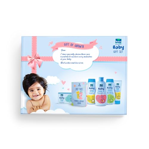 Image of Parachute Advansed Baby Gift Pack with New Born Baby Essentials| 100% Virgin Coconut Oil | Pack of 6 with Milestone Booklet