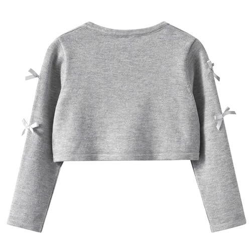 Girls Button Down Cardigan Long Sleeve Sweater Comfortable Knitted Cropped Open Front Cardigan Top2