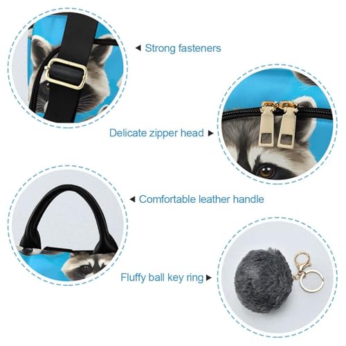 Sac à dos raccoon imprimé tendance avec finitions soignées en cuir synthétique - 5