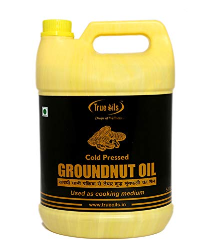 True Oils Cold Pressed Groundnut Oil (Peanut, Virgin, Chekku/Ghani) | 5Ltr