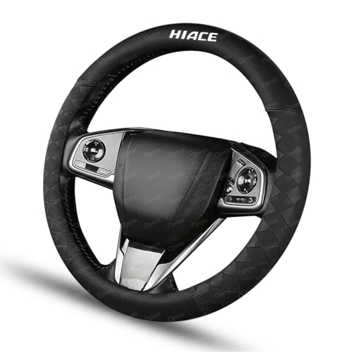 ハイエース ハンドルカバー 車用 軽自動車 普通車 ツートンカラー ステアリングカバー ハイエース 200系 3型 4型 5型 6型 汎用 おしゃれ 通気性がよい オールシーズン対応 ハンドル 保護カバー 内装パーツ アクセサリー (ブラック)