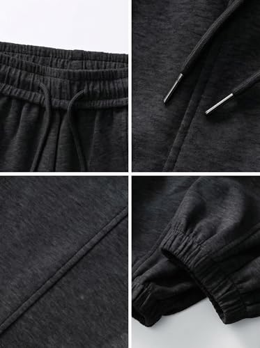 Image of Mens Baggy Sweatpants Wide Leg Casual Elastic Waist Drawstring Athletic Loose Jogger Fall Sweat Pants with Pockets