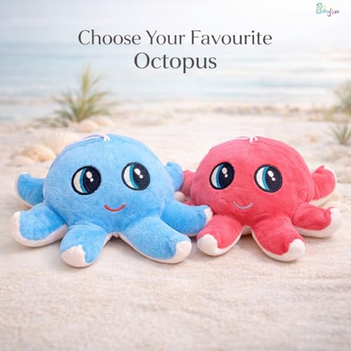 Image of Octopus Plush, Stuffed Animal, Plush Toy, Gifts for Kids 23 CM Blue & Pink