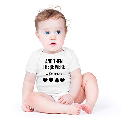 Aw Fashions And Then There Were Four - My Siblings Have Paws - New To The Crew - Cute One-Piece Infant Baby Bodysuit (Newborn, White) #TOP1
