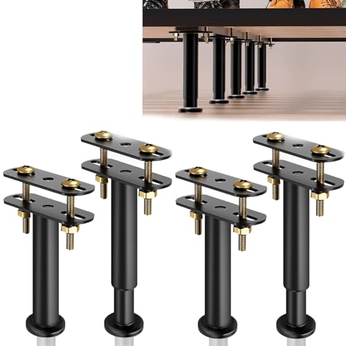 Zoo_huuie - Patas de cama ajustables en altura de 18 a 32 cm, juego de 4 patas de soporte medianas y robustas para marco de cama, kit de refuerzo para somier de láminas