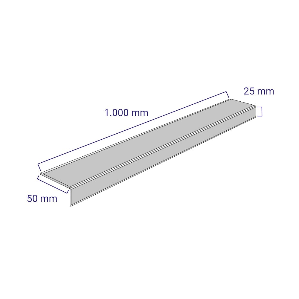 AnTina TAPES® Treppen-Kanten-Profil "Thin Line" 50 mm, Kanten-Schutz-Profil mit Antirutsch-Beschichtung für Treppen & Stufen, Alu-Dibond (5 x 100cm, gelb/schwarz)
