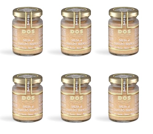 D.O.S. Specialità al Tartufo since 1940 - DOS Tartufi - Sauce à la Truffe Blanche 80g x 6 | Artisanale et Authentique | Saveurs Naturelles | Idéale pour Bruschetta, Plats, Œufs et Légumes |