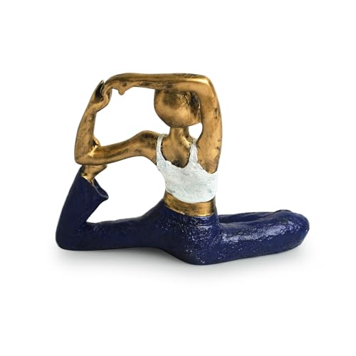 Image of ExclusiveLane 'Yoga Lady' Decorative for Home Decor (Resin, 9.6 Inches) | Handcrafted for Living Room for Gift Antique for Bedroom Figurine