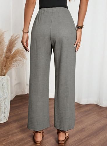 Image of Acelitt Women Casual Lightweight Drawstring Elastic Waist Pants with Pockets, S-XXL