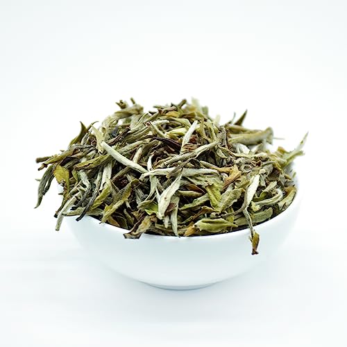 Yin Zhen (Silver Needles) White Tea - Chinese Loose White Tea - Highest Quality Silver-colored Needle Shaped Leaf Tea - Wellness Infusion (50 gr)