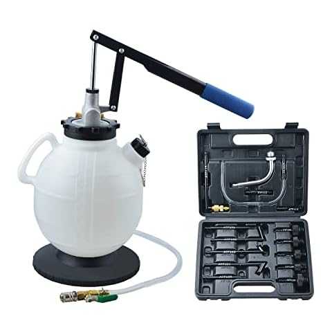 7.5 Liter Manual ATF Refill System Dispenser Auto Transmission Fluid Oil and Liquid Refill Pump tool Kit with 13-Piece ATF Filler Adapters Cover