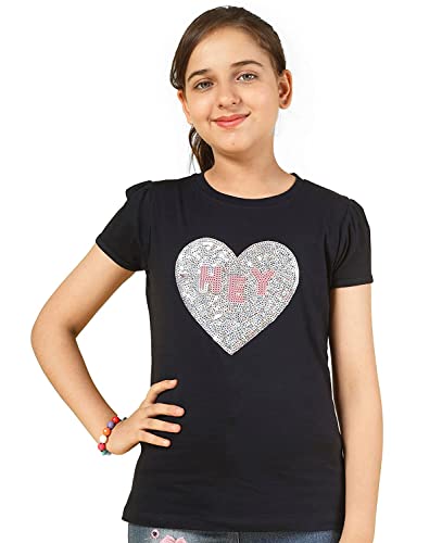 Image of KYDA KIDS Girls Cotton Full Sleeve Sequence and Embroidery Tops - Multicolor (Pack of 1)