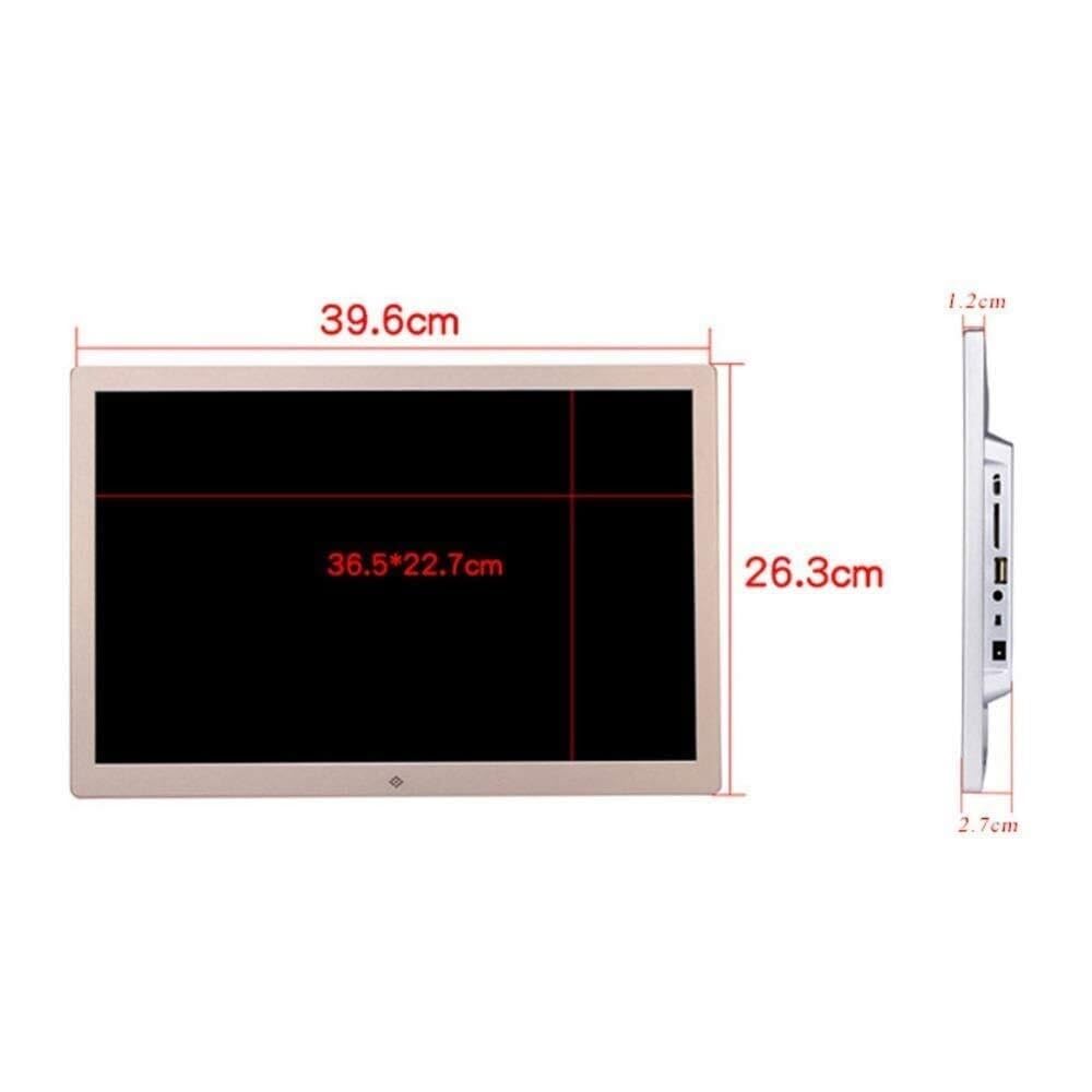 17-calowa cyfrowa ramka do zdjęć i odtwarzacz reklam HD, wyświetlacz FHD IPS 1400x900, obsługa USB/SD, wideo 1080p, kolor srebrny (styl 9 33,3 cala)