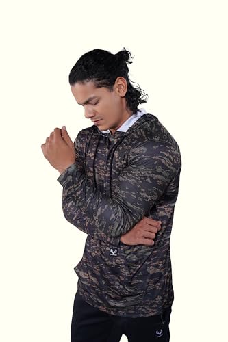 Men's Jersey Pullover Hoodie – Signature Design, Dry-Fit, Quick-Dry, UPF Protection, Textured Hood & Sleeves2
