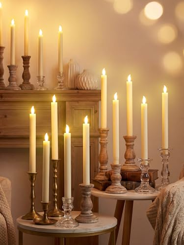 Funtery 48 Pcs Flameless LED Taper Candles Battery Operated Candles Bulk LED Candlesticks Flickering for Church Wedding Easter Graduation Party Decorations(Ivory,Modern Style) – Bild 7