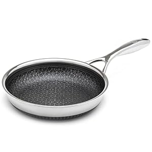 DiamondClad 10-inch Hybrid Nonstick Stainless Steel Frying Pan, Dishwasher Safe, PFOA-free – Silver/Black