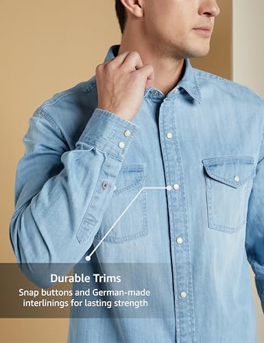 Image of Symbol Premium Men's Casual Cotton Denim Shirt | Regular Fit | Available in Plus Sizes