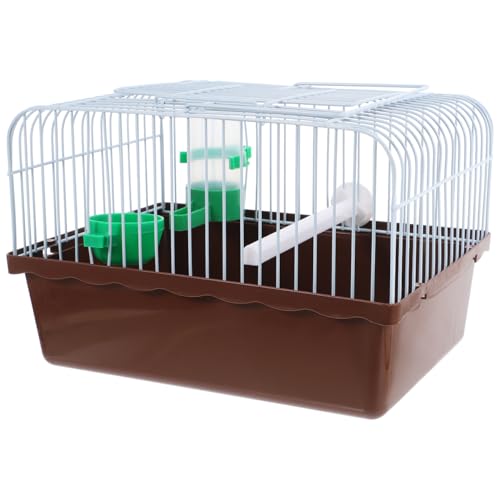 Image of BESPORTBLE Portable Bird Cage with Perch Food Box Waterer Spacious Travel Carrier for Small Birds Parakeets Lovebirds and Pet Habitat 9.29X6.57X6.29In Lightweight Outdoor Use