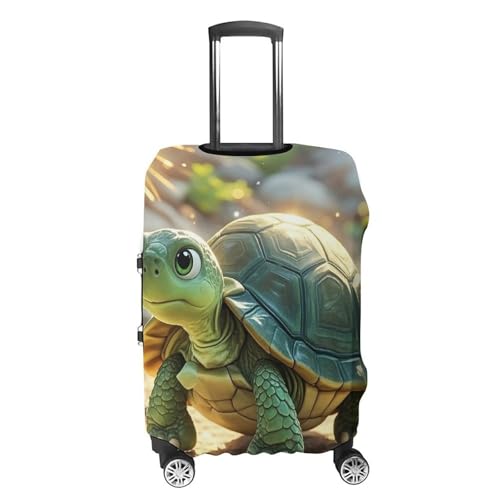 Turtle in The Sun Printed Luggage Cover Protector, Fits 18-32 Inch Luggage4
