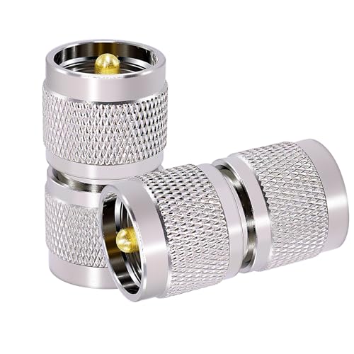 CNARIO 2PCS PL259 Conector UHF Macho a UHF Macho miniatura 1