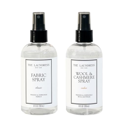 The Laundress Classic Fabric Spray, Clean Laundry Scent, 8 oz + The Laundress Wool and Cashmere Fabric Spray, Cedar Scent, 8 oz