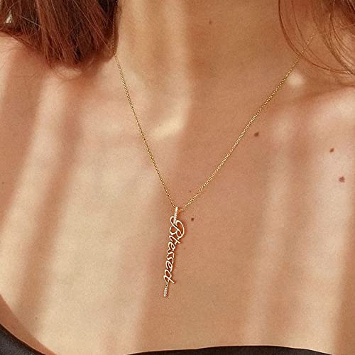 Lasperal Faith Cross Necklace For Women, Christian Jewelry Necklace Religious Gifts Blessed Choker Necklace Elegant Dainty Pendant Chain Necklace #TOP1