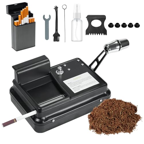 Zigarettenstopfmaschine Vomdeson 8mm Durchmesser Manuell Stopfmaschine für Zigaretten Cigarette Rolling Machine mit Zigarettenetui und Zubehör