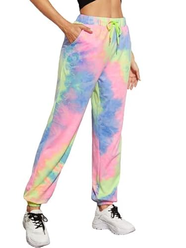 Women's Tie-Dye Joggers Stretchable Pants | Slim Fit Casual Joggers for Women | Straight Relaxed Fit Trousers | Gym Pants