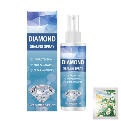 Diamond Art Sealer Spray Diamond Art Accessories Spray Glue Strong Seal Diamond Tools Sealant for Firm Hold and Shine Essential DIY Accessories Shine Effect 100ml