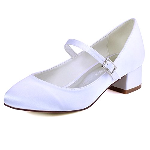 Feversole Satin Mary Jane Halbschuhe - Bequeme Flachschuhe Mit Schleife