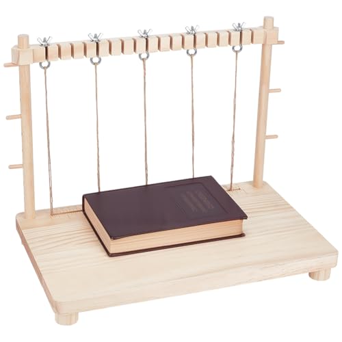 BENECREAT Juego de marcos de costura de madera, 40 x 25 x 32 cm, marco de costura para encuadernación, suministros de encuadernación a mano para libros hechos a mano, manualidades
