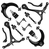Autsurles Front Upper Lower Control Arm for 2004-2008 Acura TSX,2003-2007 Honda Accord with Ball Joint Assembly + Sway Bar End Link + Outer Inner Tie Rod End Suspension Kit