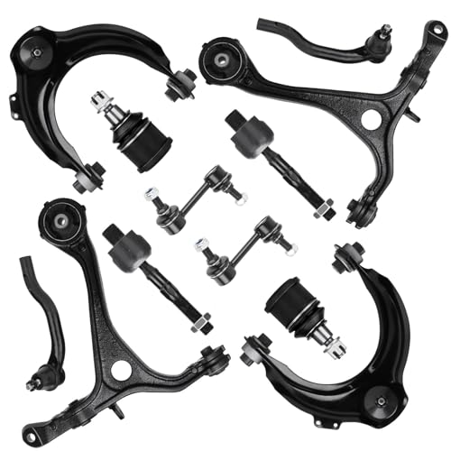 Image of 12PCS Front Upper Lower Control Arm for Acura TSX 2004-2008, for Honda Accord 2003-2007 (2.4L Gas Engine) with Ball Joint Assembly Sway Bar End Link Outer Inner Tie Rod End Suspension Kit K620616