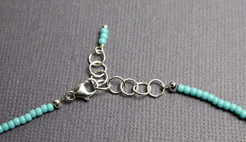 Turquoise Color Choker Necklace, Thin 1.5Mm, Adjustable 14-15 Inches #TOP5