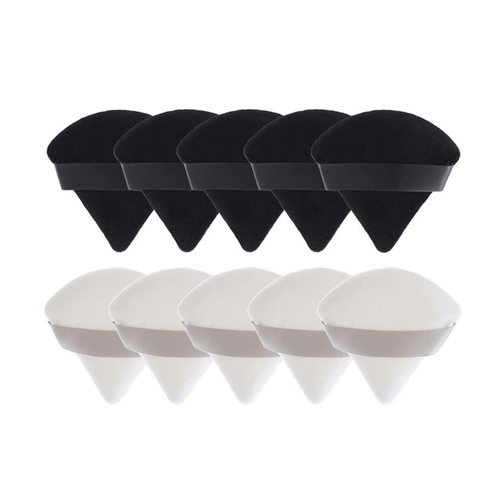 Generico yaoqijie 50 Pezzi Triangolare Velluto Soffio Pizza Farina Mini Trucco Viso Spugna Cosmetici Lavabile Strumento for Il Trucco Leggero Lasting (Color : 50Pcs-Mix)