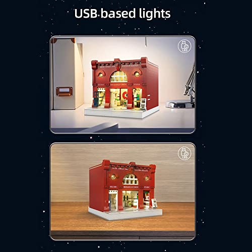 Misini Architecture C66008W London Subway Station Building Sets, Moc Street View Building Blocks Kit, Modular Buildings For Adult, Bricks House Model Set With Lighting Kit For Adults And Teens #TOP7