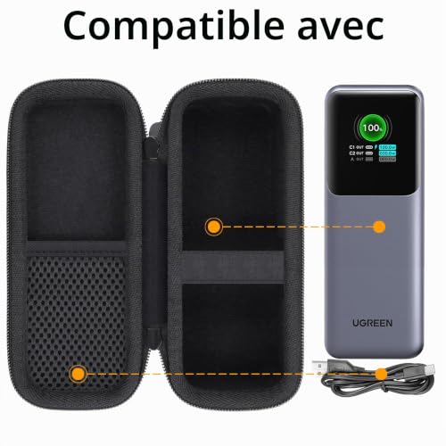 Aenllosi Étui de Rangement de Voyage pour UGREEN Nexode 25000mAh 200W, Noir – vue 2