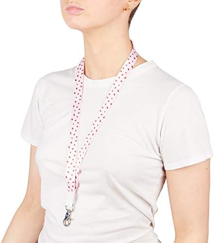 Luna Lanyards Neck Lanyard - 17.5 inch | Complete with Clip for Keys, ID, Badge, Phone | Vegan Leather | Gifts for a Teacher, Student, University, Men or Women in Various Bright Designs