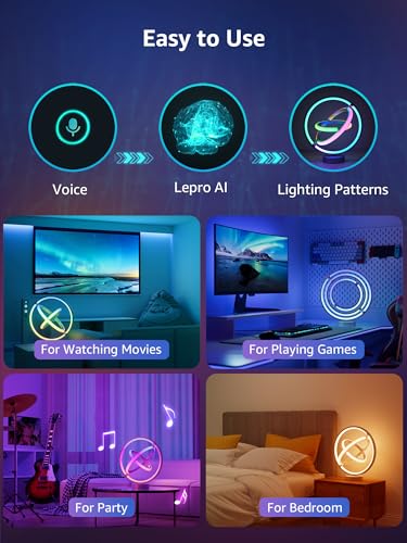 Lepro Bundle - Tirra LED inteligente 50 ft y lámpara miniatura 2