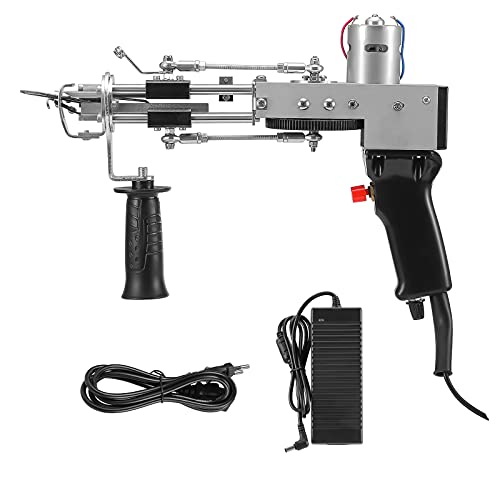 Kacsoo Electric Carpet tufting Gun, Carpet Weaving Machine, Flocking Machine, Industrial Embroidery Machine, Cut Pile Knitting Machine (Black Cut Pile)