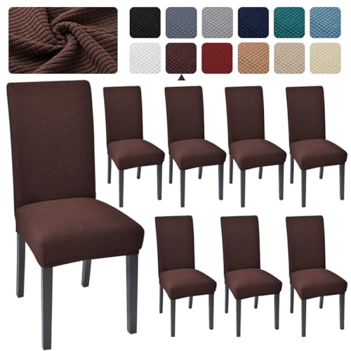 El Mejor Listado de Comedor Chocolate 4 Sillas del mes. 45 Aertiavty - Juego de 8 fundas de meter para sillas parsons de comedor y cocina, color chocolate
