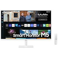 Samsung 32-inch(80.1cm) M5 FHD Smart Monitor, Speakers, Remote, 1 Billion Color, Smart TV apps, TV Plus, Office 365, Apple Airplay, Dex, Bluetooth (LS32BM501EWXXL, White)