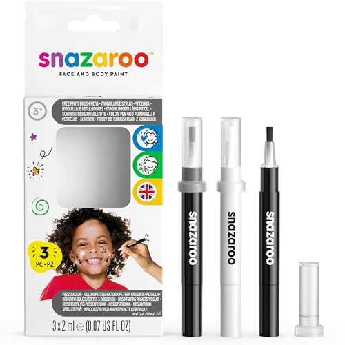 Snazaroo - Pennarello a Pennello, Colore Bianco/Nero, Taglia Unica, 1180156