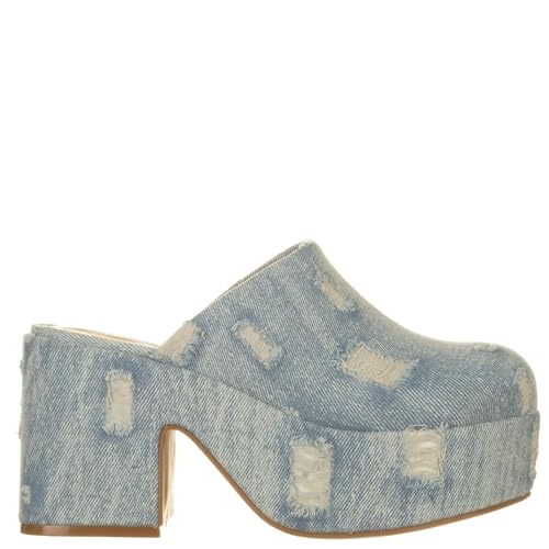 Sabot denim Colors of California avec plateforme légère et bout fermé protecteur