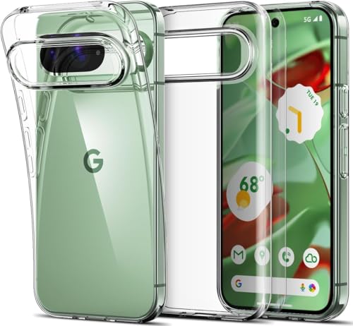 Oprimio Kristallklar Hülle für Google Pixel 9 [Silikon Hülle] [prozent100 Durchsichtig] [Deutsche Material] [Ultra Dünn] Klar Handyhülle für Google Pixel 9