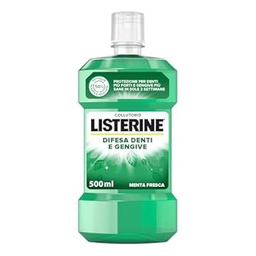 LISTERINE Collutorio Difesa Denti e Gengive, Al gusto di Menta Fresca, Collutorio gengive infiammate per denti forti, Con Fluoruro, Igiene orale per Gengive sane, 500 ml