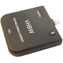 Cargador Nokia C3-00 vhbw Powerbank/bateria Externa/Cargador portátil Micro USB 1900mAh LED para Nokia C2-00, C2-02, C2-03, C2-05, C3-00, C5, C5-00, C5-00 5MP