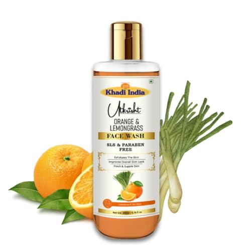 Image of Khadi Orange & Lemongrass Face Wash 200ml | Herbal & Natural | Exfoliates, Brightens, Hydrates & Moisturizes | Minimizes Pores | SLS & Paraben Free | For All Skin Types | Men & Women