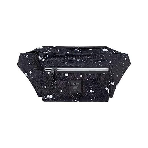 Canada Pooch Everything Dog Walking Fanny Pack - Dog Fanny Pack with Dog Poop Bag Dispenser & Dog Treat Pouch, Great as Dog Training Fanny Pack, Adjustable up to 54” - Splatter